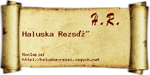 Haluska Rezső névjegykártya