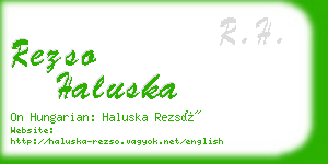 rezso haluska business card